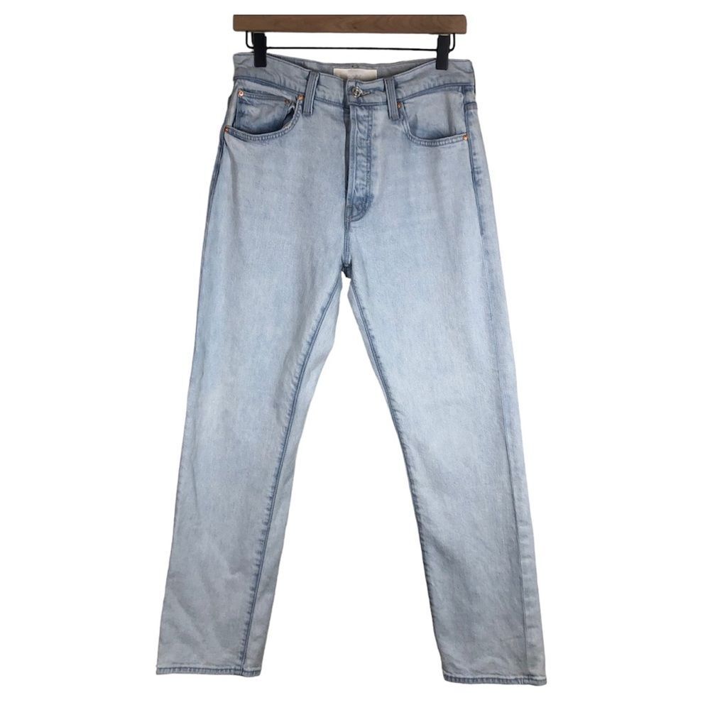 Mother Superior High Waisted Hiker Hover Jeans I Do Declare Light Wash Size 28